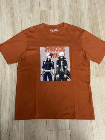 UNIQLO UT 나의 히어로 아카데미아 T셔츠 L 사이즈 오렌지