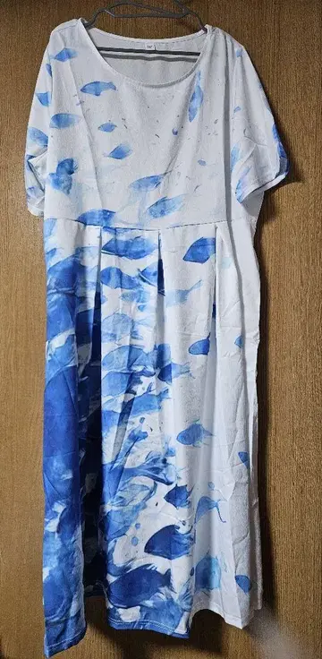 반팔 원피스 물고기 패턴 3XL 빅 사이즈 미사용 새상품