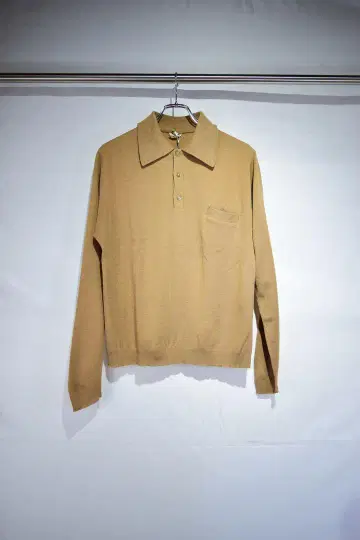 구제 유로 울 플레인 반팔 셔츠 빈티지 70s 80s
