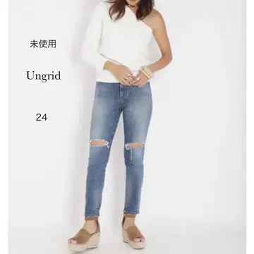 미사용 Ungrid 하이웨스트 크러쉬 데님 24 블루