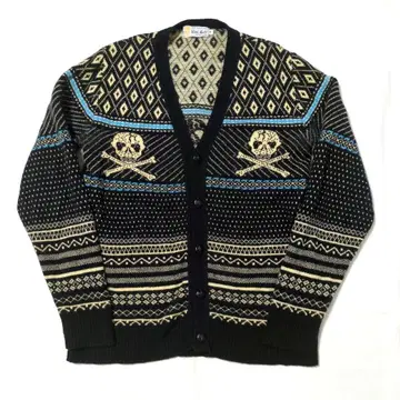 새상품급 robert mackie 빔즈 별주 해골 니트 가디건