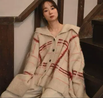 mideal 체크 패턴 가디건