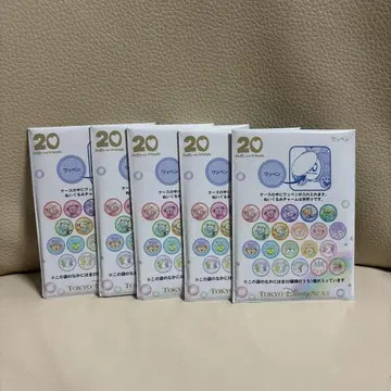 디즈니씨 더피 프렌즈 20주년 와펜 5개 패키지 구김