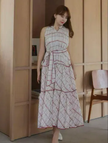 Anduze Belted Check Dress M 사이즈