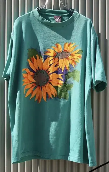 구제 의류 vintage 90s 티셔츠 썬플라워 해바라기 M 사이즈