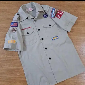 보이스카우트 반팔 셔츠 YOUTH LARGE 베이지