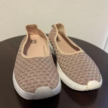 FITFLOP 뜨개질 슬립온 핑크 베이지 24cm US7