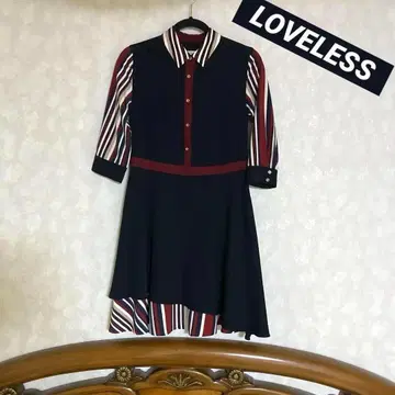 비대칭 셔츠 원피스 러브리스 LOVELESS 스트라이프