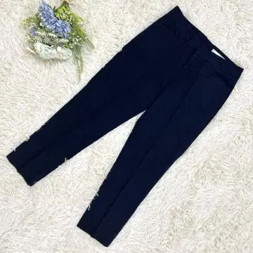 이츠 인터내셔널 네이비 슬랙스 센터 프레스 신축성 S 사이즈