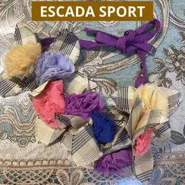 에스카다 ESCADA SPORT 멀티컬러 패브릭 소재 꽃 장식 리본