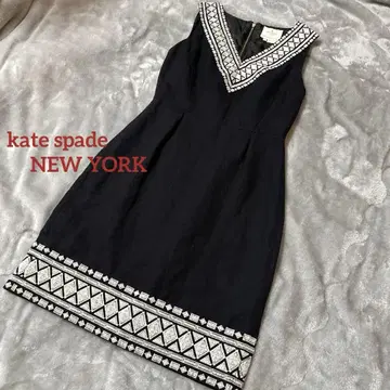 kate spade 무릎 기장 원피스 자수 패턴 사이즈 2