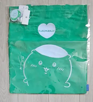 치이카와 자수 토트백 밤만쥬 하트 그린 자수 키링 포함
