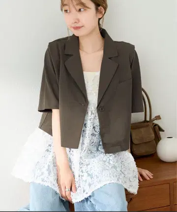 [ Kastane ] 반팔 턱 자켓 S