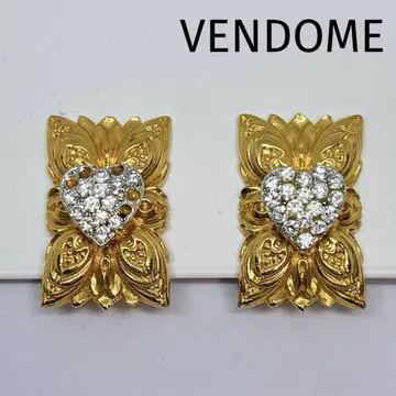 VENDOME 반돔 골드 하트 큐빅 귀찌