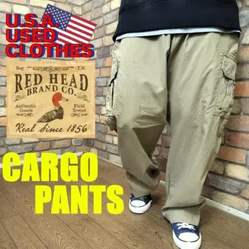 AC1-105 [ USA 오버사이즈 RED HEAD ] 와이드 카고 팬츠