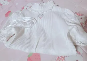 MARS 마즈 원톤 하트 컷아웃 골지 상의