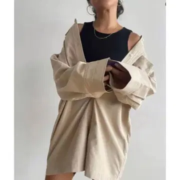 새상품 SeaRoomlynn OXFORD 셔츠 올인원 베이지 M