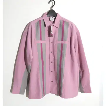 새상품 X-girl RIB PANEL SHIRT 핑크 리브 패널 셔츠