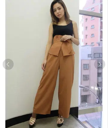 리젝시 코르셋 와이드 팬츠 테라코타