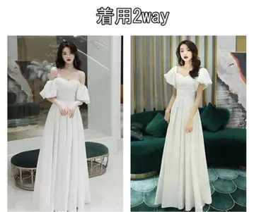 화이트 2way 웨딩 드레스 / 원피스 맥시 길이