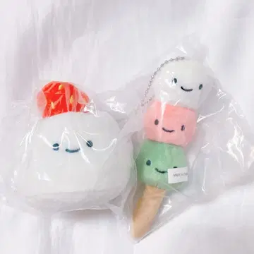 니코리노 화과자 봉제인형 2 가챠 딸기 모찌 삼색 경단