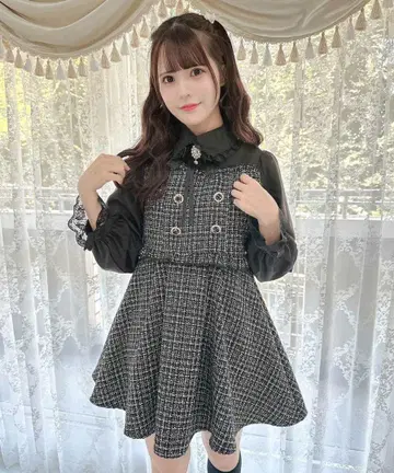ROJITA 레이어드 라이크 트위드 원피스