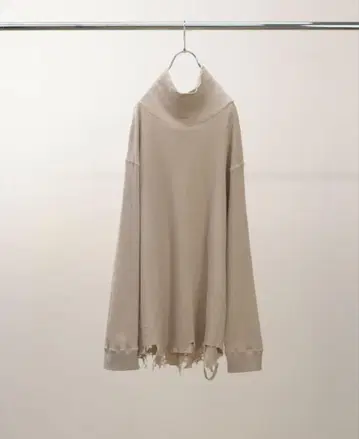 ancellm DAMAGE WAFFLE HI-NECK LS T-SHIRT