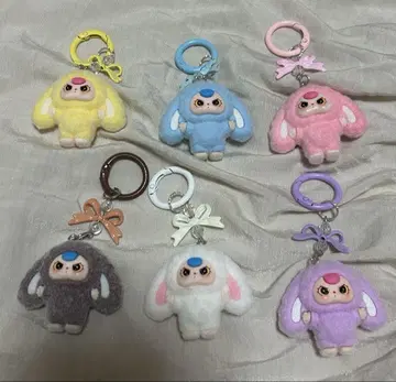 새상품 라부부 LABUBU 리본 참 키링 봉제 인형 마스코트