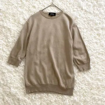 A.P.C 아페쎄 실크 캐시미어 니트 프랑스제 7부 소매 베이지