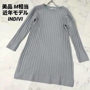 [새상품급] 최근 모델 INDIVI 리브 니트 튜닉 그레이 M 상당
