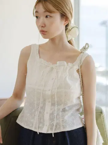 카스타네 코튼 레이스 뷔스티에