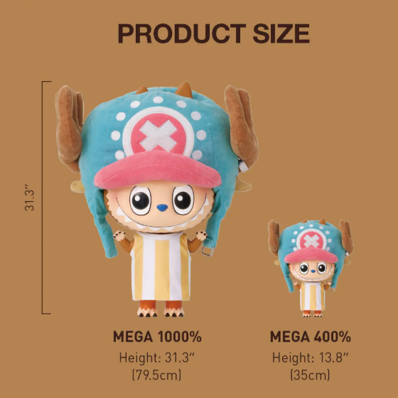 Pop Mart Mega Labubu x Onepiece Tony Tony Chopper 1000% doll