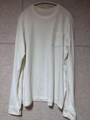 sacai 사카이 화이트 코튼 긴팔 티셔츠