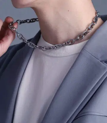라이온 하트 청키 체인 목걸이 써지컬 스테인리스