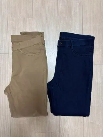 UNIQLO XL 사이즈 스키니 팬츠 네이비 베이지 2세트
