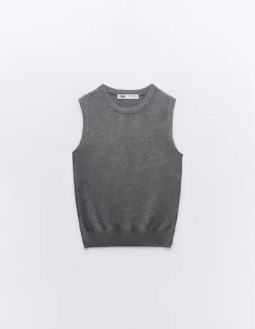 ZARA 슬리브리스 니트 탑