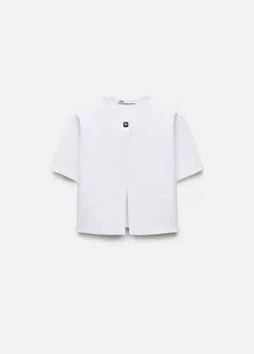ZARA 플레인 니트 크롭 가디건