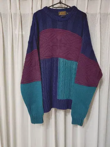 VINTAGE eddie bauer 블랙 택 USA 코튼 니트