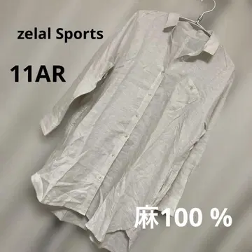 zelal Sports 린넨 롱 셔츠 긴팔