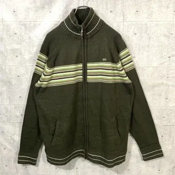 90s vans 풀 집업 니트 니트 자켓 드라이버즈 니트 L