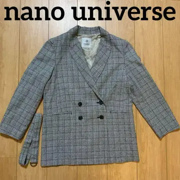 nano universe 벨트 글렌체크 자켓