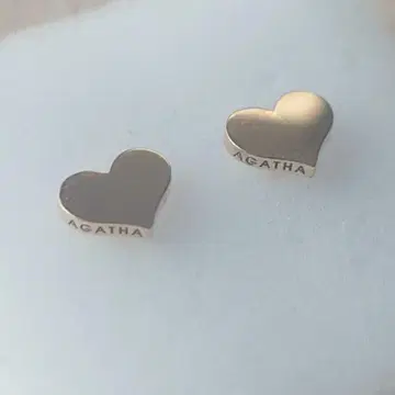 미사용 AGATHA K10 하트 귀걸이 심플