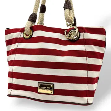 MICHAEL KORS 마이클코어스 토트백 캔버스 보더 빨간색