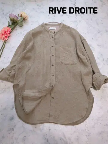 RIVE DROITE 리브 드와 린넨 혼방 밴드 카라 셔츠