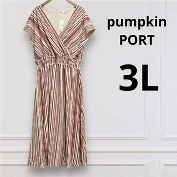 여성 여성용 pumpkin PORT 스트라이프 롱 원피스