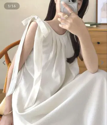 새상품 kobelettuce 숄더 리본 백 오픈 원피스