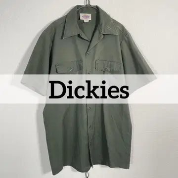 USA 제 90년대 빈티지 Dickies 워크 셔츠 그린 짙은 녹색