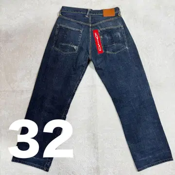 [레어템] EVISU 에비수 데카 택  빨간 택 셀비지 카모메 W32