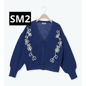 SM2 테이프 자수 가디건 블루