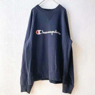 챔피온 Champion 로고 자수 트레이너 네이비 유로 구제 의류